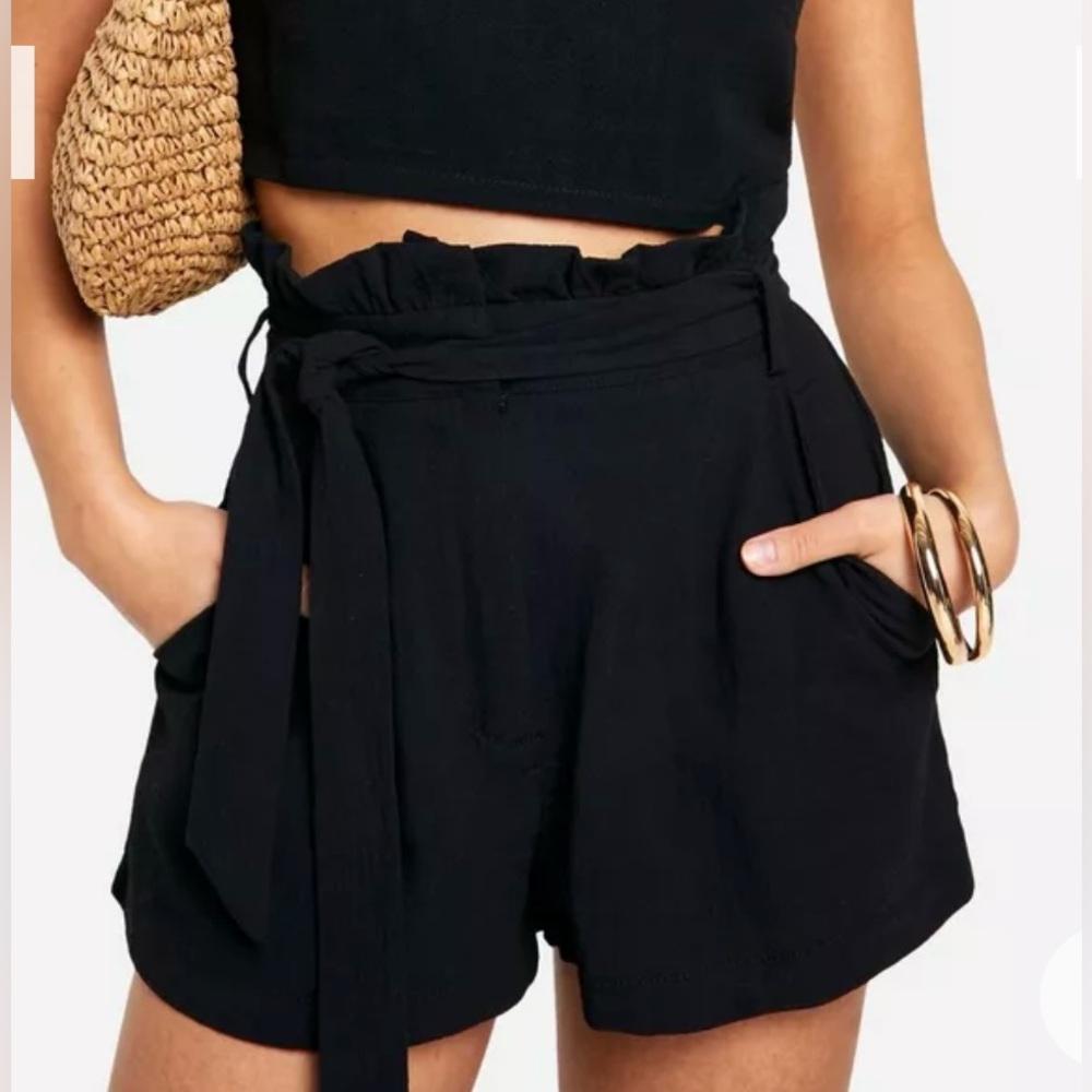 Paper bag satin shorts size M